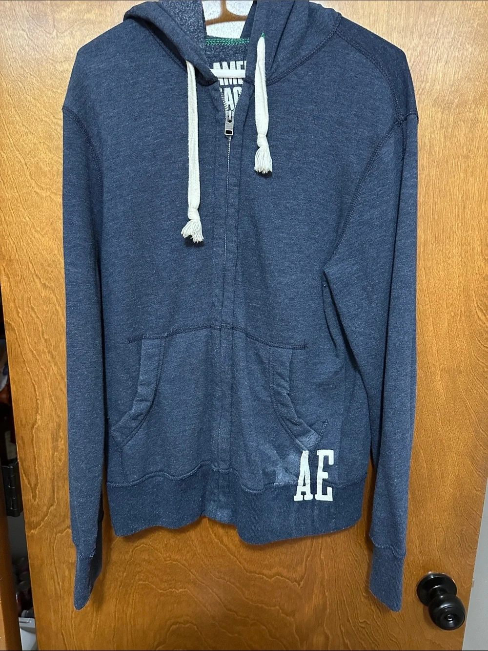 American Eagle Navy Zip Hoodie - Picture 1 of 3